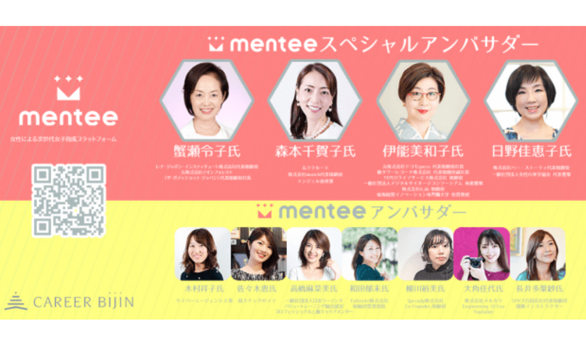 女性キャリアを応援する”mentee” スペシャルアンバサダー